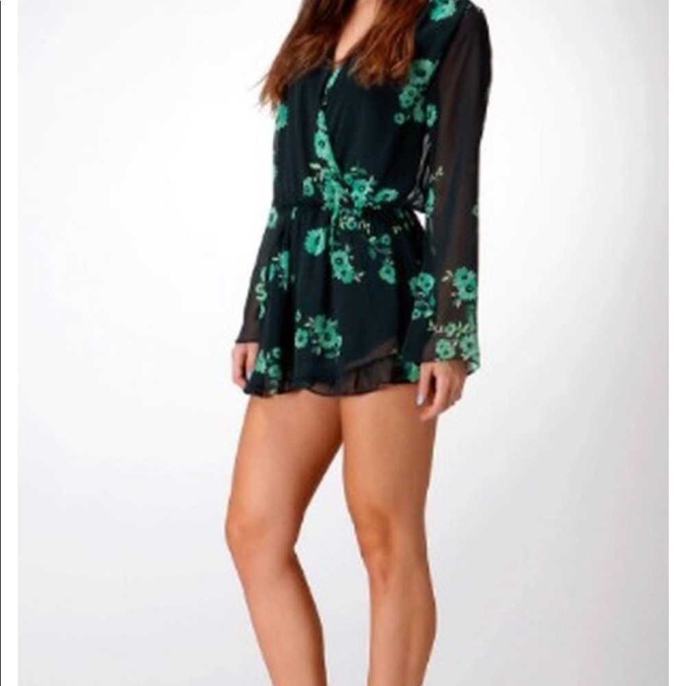 Super cute sheer back long sleeve romper